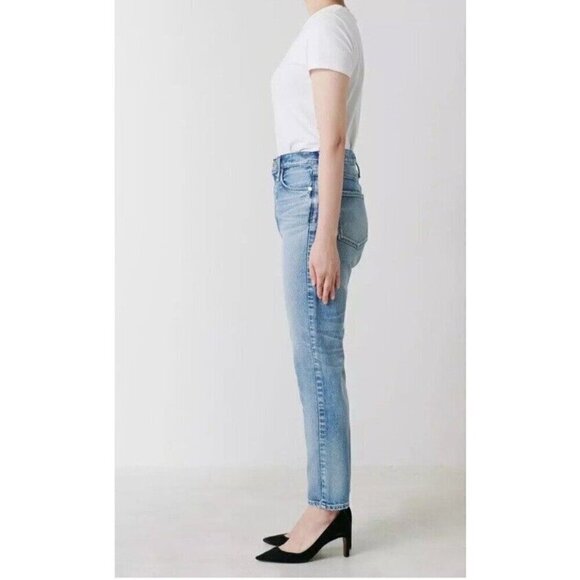 AQUA High Rise Slim Leg THE STELLA in Dakota Blue Denim Jeans Size 27 - Picture 3 of 14